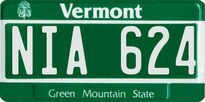 VT license plate NIA624