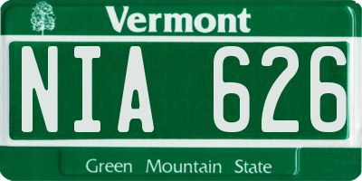 VT license plate NIA626