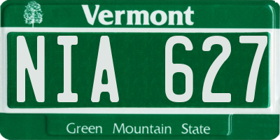VT license plate NIA627