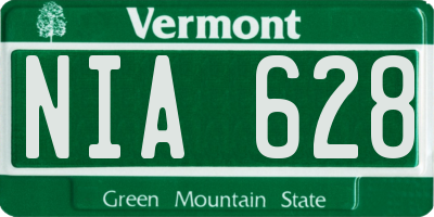 VT license plate NIA628