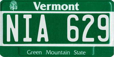VT license plate NIA629