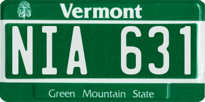 VT license plate NIA631