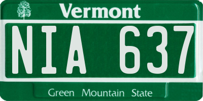 VT license plate NIA637