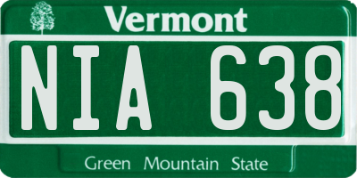 VT license plate NIA638