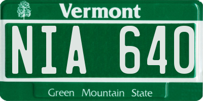 VT license plate NIA640