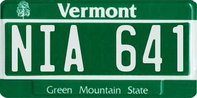 VT license plate NIA641