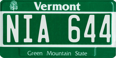 VT license plate NIA644