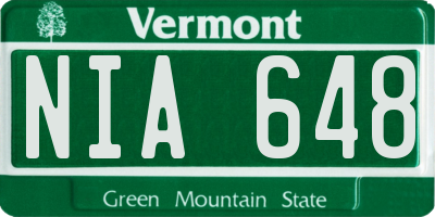 VT license plate NIA648