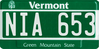 VT license plate NIA653