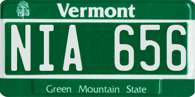 VT license plate NIA656