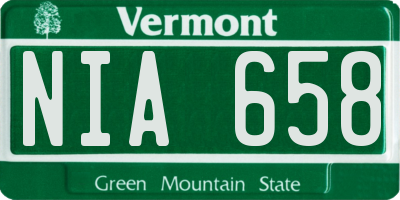 VT license plate NIA658