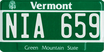 VT license plate NIA659