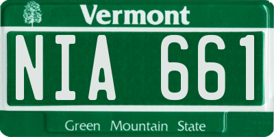 VT license plate NIA661