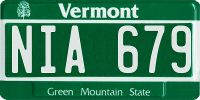 VT license plate NIA679