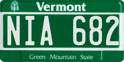 VT license plate NIA682