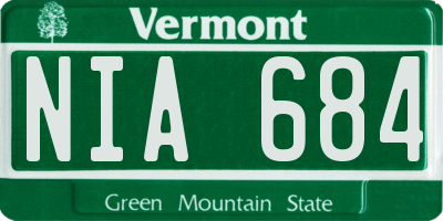 VT license plate NIA684