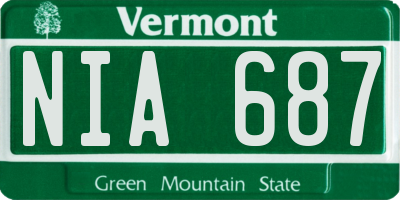 VT license plate NIA687