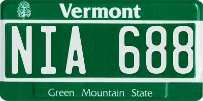 VT license plate NIA688