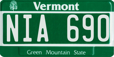VT license plate NIA690