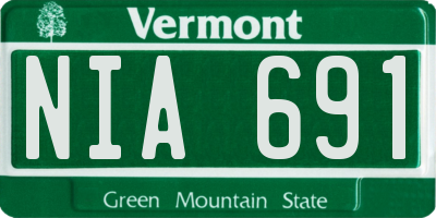 VT license plate NIA691