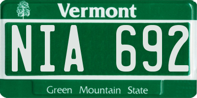 VT license plate NIA692