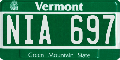 VT license plate NIA697