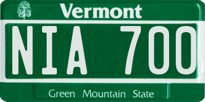 VT license plate NIA700