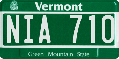 VT license plate NIA710