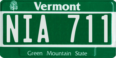 VT license plate NIA711
