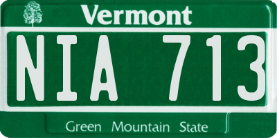 VT license plate NIA713