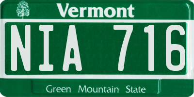 VT license plate NIA716