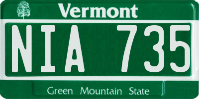 VT license plate NIA735