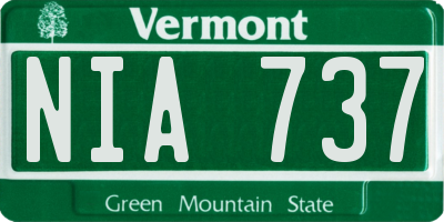 VT license plate NIA737