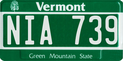 VT license plate NIA739