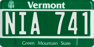 VT license plate NIA741