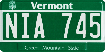 VT license plate NIA745