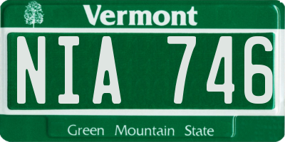 VT license plate NIA746
