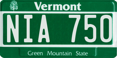 VT license plate NIA750