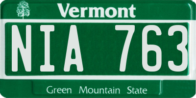 VT license plate NIA763