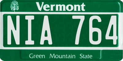 VT license plate NIA764