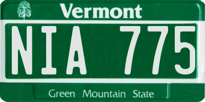 VT license plate NIA775