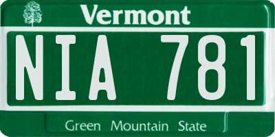VT license plate NIA781