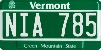 VT license plate NIA785