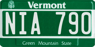 VT license plate NIA790