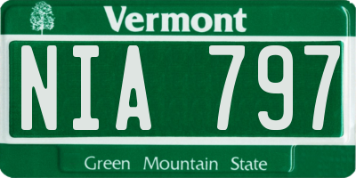VT license plate NIA797