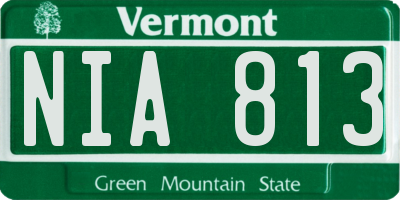 VT license plate NIA813