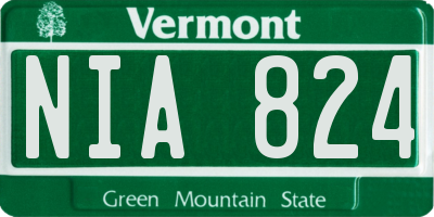 VT license plate NIA824