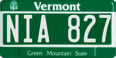 VT license plate NIA827