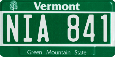 VT license plate NIA841