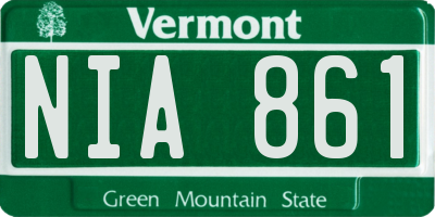 VT license plate NIA861